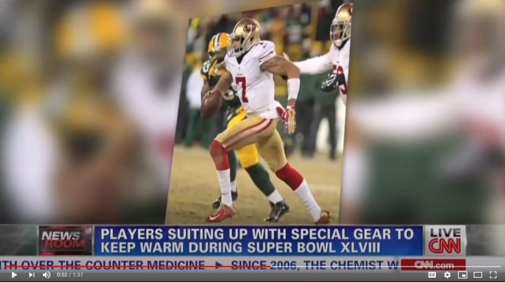 Cold Weather Protection for Professional Football Players Warm Skin®